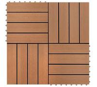 vidaXL Carreaux de terrasse WPC 30x30 cm 11 pcs 1 m2 Marron