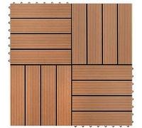 vidaXL Carreaux de terrasse WPC 30x30 cm 11 pcs 1 m2 Marron Marron G