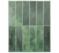 vidaXL Carrelage rectangulaire 10 pcs Vert foncé 29 x 23 x 0,08 cm, Décoration Murale de Salle de Bain, Carreaux Rectangulaires, Stickers Brillants, Colles à Carreaux, Arts et Loisirs DIY