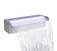 vidaXL Cascade de piscine Fontaine avec LED Rectangulaire Acier inoxydable 30 cm