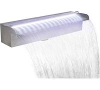 vidaXL Cascade de piscine Fontaine avec LED Rectangulaire Acier inoxydable 45 cm