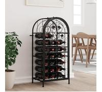 vidaXL Casier à bouteilles 358369 - 33 bouteilles noir 45x36x100 cm en fer forgé