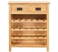 vidaXL Casier à bouteilles 72 x 32 x 90 cm Bois de chêne massif