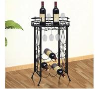 vidaXL Casier à bouteilles avec porte-verre pour 9 bouteilles Métal 240940