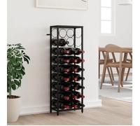 vidaXL Casier à bouteilles 358365 – 27 bouteilles Noir 34x18x100 cm Fer forgé
