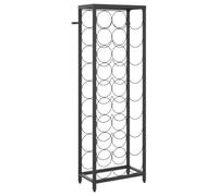 vidaXL Casier à bouteilles 358365 – 27 bouteilles Noir 34x18x100 cm Fer forgé