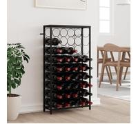 vidaXL Casier à bouteilles 45 bouteilles noir 54x18x100 cm fer forgé