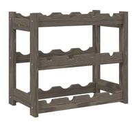 vidaXL Casier à bouteilles pour 12 bouteilles – Étagère à vin moderne, bois de pin solide gris
