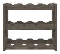 vidaXL Casier à bouteilles pour 12 bouteilles – Étagère à vin moderne, bois de pin solide gris