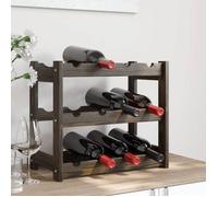 vidaXL Casier à bouteilles Étagère à vin 12 bouteilles Bois de pin solide Noir Moderne