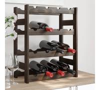 vidaXL Casier à bouteilles pour 16 bouteilles noir bois pin solide