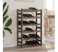 vidaXL Casier à bouteilles pour 30 bouteilles gris bois pin solide 373380