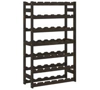 vidaXL Casier à bouteilles 373403 42 bouteilles noir en bois de pin solide