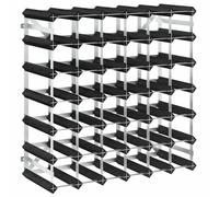 vidaXL Casier à bouteilles pour 42 bouteilles – Meuble à vin intérieur – Bois de pin solide Noir
