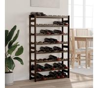 Casier à bouteilles pour 56 bouteilles noir bois pin solide Noir G