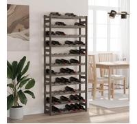 vidaXL Casier à bouteilles 77 places – Étagère à vin moderne, gris bois de pin solide