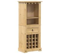 vidaXL Casier à vin Corona 56x35x134,5 cm bois massif de pin, armoire à alcool, armoire à vin avec porte-vin, cave à vin, armoire à whisky