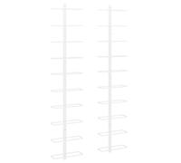 Vidaxl Casier À Vin Mural Pour 10 Bouteilles 2 Pcs Blanc Métal Blanc
