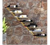 vidaXL Casier à vin mural pour 7 bouteilles Doré Fer