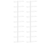 vidaXL Casier à vin mural 2x pour 9 bouteilles – blanc, fer, intérieur