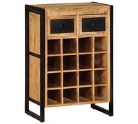 vidaXL Casier à Vin pour 16 Bouteilles Porte-Bouteilles Casier à Bouteilles Étagère à Vin Support à Vin Rangement Intérieur Bois de Manguier Massif
