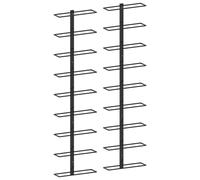 Vidaxl Casiers À Bouteilles Muraux Pour 18 Bouteilles 2 Pcs Noir Fer Noir
