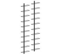 vidaXL Casiers à bouteilles muraux pour 20 bouteilles 2 pcs Noir Métal