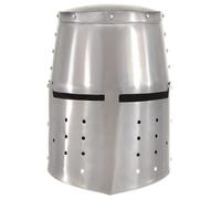 Vidaxl Casque De Chevalier Médiéval Antique Pour Gn Argenté Acier