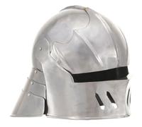 vidaXL Casque de Chevalier Médiéval Réplique pour GN Casque d'Armure Fête d'halloween Reconstitution Historique Cosplay Moyen-âge Argenté Acier