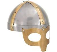 vidaXL Casque de Viking Réplique Antique pour GN Casque d'Armure Cosplay Reconstitution Historique Fête d'Halloween Moyen-âge Argenté Acier Argent G