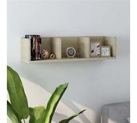 vidaXL Cd-wandschap 75x18x18 cm bewerkt hout sonoma eikenkleurig801313 Beige G