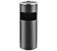 vidaXL Cendrier sur pied 30 L Acier Gris