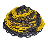 vidaXL Chaîne d'avertissement 30 m en plastique jaune et noir