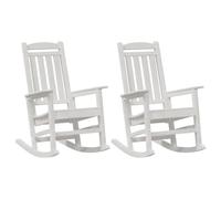 vidaXL Chaises berçantes 2 pièces 70x92x107.5 cm HDPE Blanches