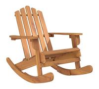 vidaXL Chaise à Bascule Adirondack, Fauteuil avec Dossier Haut, Chaise Longue avec Accoudoirs Jardin Terrasse Patio, Bois Massif d'Acacia