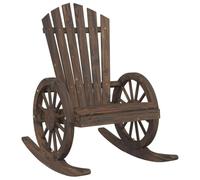 vidaXL Chaise à Bascule AdiRondack, Fauteuil avec Dossier, Siège avec Accoudoirs, Meuble de Terrasse Patio Extérieur, Bois 365094