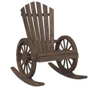 vidaXL Chaise à Bascule Adirondack, Fauteuil avec Dossier, Siège avec Accoudoirs, Meuble de Terrasse Patio Extérieur, Bois de Sapin Massif