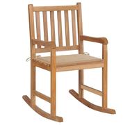 Vidaxl Chaise À Bascule Avec Coussin Beige Bois De Teck Solide Beige