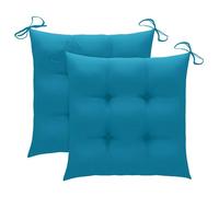 vidaXL Chaise à bascule avec coussin bleu clair en teck massif