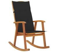 Chaise à Bascule avec Coussins Fauteuil à Bascule de Jardin Chaise à Bascule d'Extérieur Fauteuil de Patio Terrasse Bois d'Acacia Massif