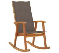 vidaXL Chaise à bascule avec coussins Bois d'acacia massif