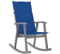 vidaXL Chaise à Bascule avec Coussins Chaise à Bascule de Jardin Fauteuil de Patio Fauteuil à Bascule de Terrasse Extérieur Gris Bois d'Acacia Massif Gris G