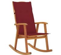 vidaXL Chaise à Bascule avec Coussins Fauteuil de Patio Chaise à Bascule de Jardin Fauteuil à Bascule de Terrasse Extérieur Bois d'Acacia Massif 3064188 Rouge G