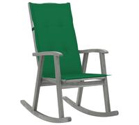 Vidaxl Chaise À Bascule Avec Coussins Gris Bois D'acacia Massif Gris