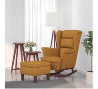 vidaXL Chaise à Bascule avec Pieds en Bois et Tabouret Fauteuil de Salon Relaxation Meuble de Salle de Séjour Chambre 3121238