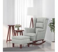 vidaXL Chaise à Bascule avec Pieds en Bois et Tabouret Fauteuil de Salon Relaxation Meuble de Salle de Séjour Chambre 3121230