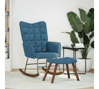 Chaise à bascule avec repose pied bleu velours