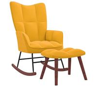 vidaXL Chaise à Bascule avec Repose-Pied Chaise de Relaxation avec Tabouret Siège de Relaxation Fauteuil Salon Salle de Séjour Jaune Moutarde Velours