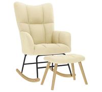 vidaXL Chaise à bascule avec repose-pied Crème Tissu, chaise, chaise de relaxation, fauteuil relax, chaise de salon, 4016807
