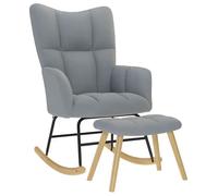 vidaXL Chaise à bascule avec repose-pied Gris clair Tissu, chaise, chaise de relaxation, fauteuil relax, chaise de salon, 4016800
